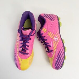 Champion Girls Soccer Cleats Pink & Yellow ~ 1